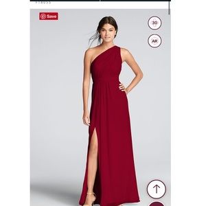 LONG ONE-SHOULDER CRINKLE CHIFFON DRESS
Wine. 10
